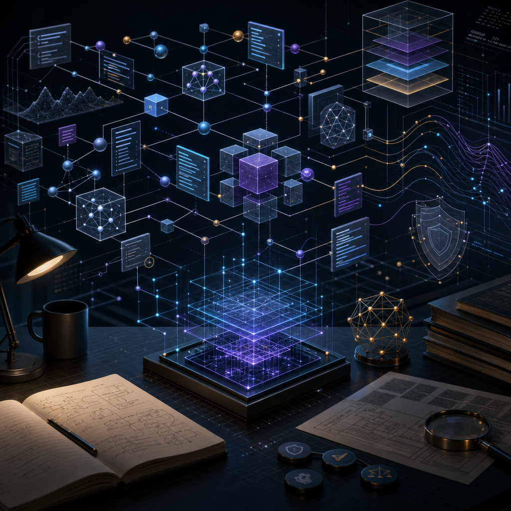 Editorial illustration showing how skill files shape AI coding agent behavior from idea to ship.